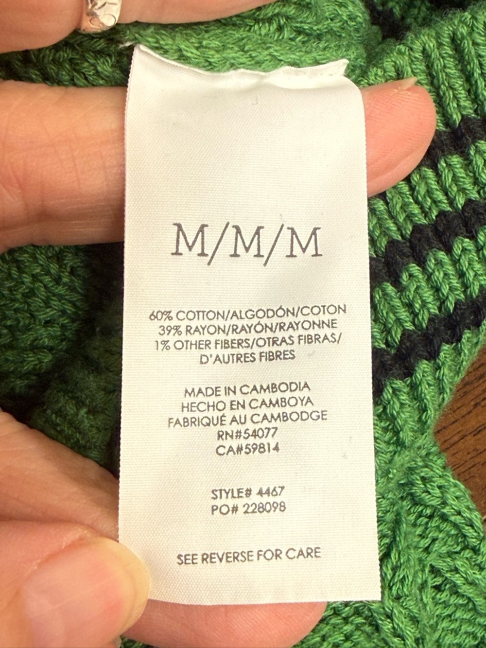 Cabi Green V Neck Sweater Medium Textured Knit Long Sleeve Casual Top - Picture 8 of 10